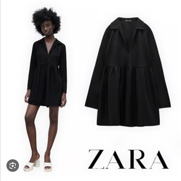 Zara Dresses & Skirts - NWT Zara black voluminous short dress M